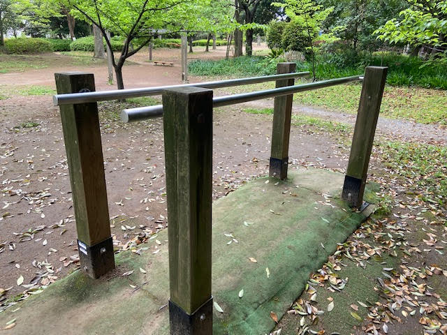 香澄公園　遊具　アスレチック　健康遊具　鉄棒