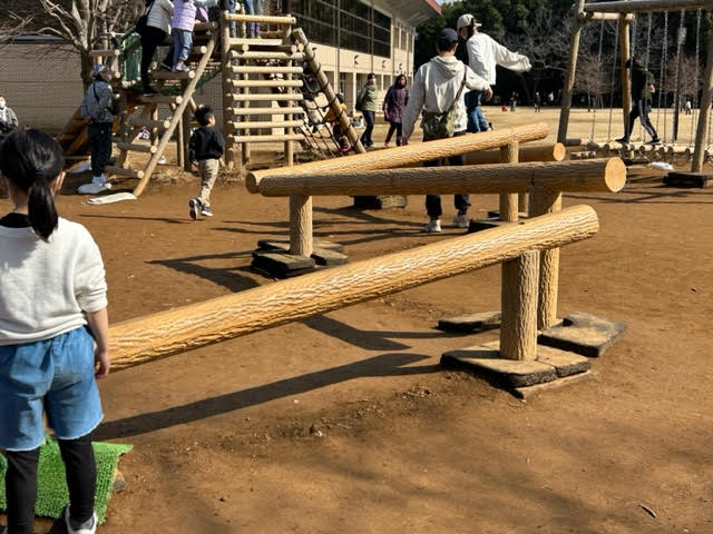 千葉県立柏の葉公園　遊具　アスレチック　コミュニティ体育館前　平均台