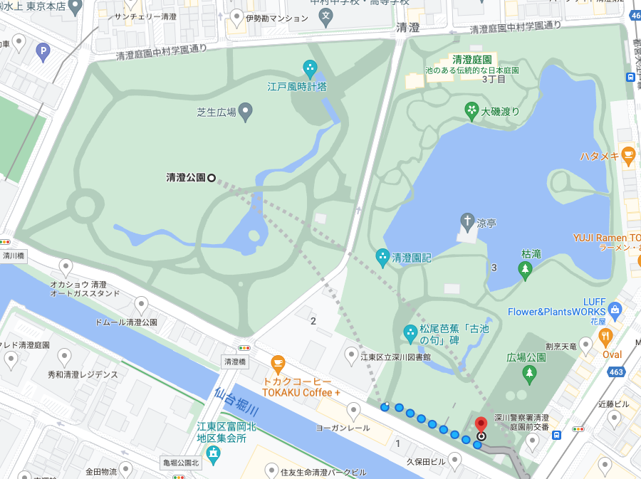 清澄庭園　児童公園　清澄公園　マップ　地図