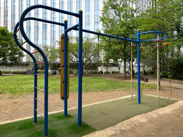 秋葉原　和泉公園　遊具スペース　複合健康遊具　吊り輪　懸垂