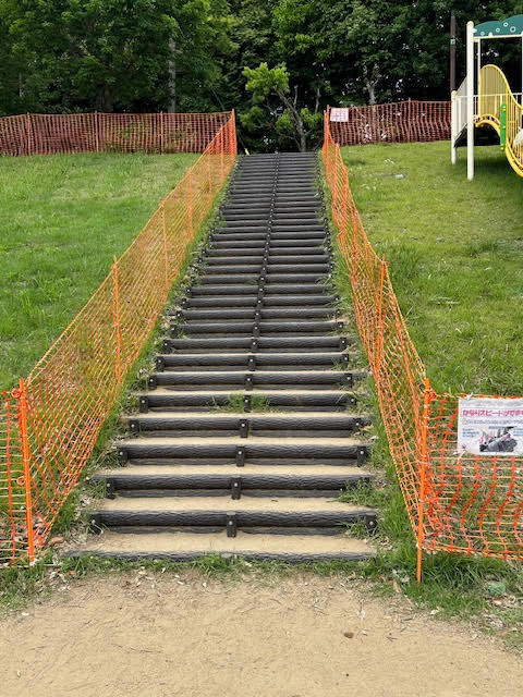 公津の杜公園　大きい遊具　複合遊具　アスレチック　階段